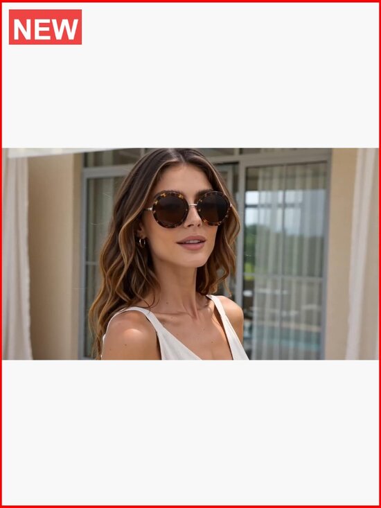Polarized Retro Round Sunglasses with UV Protection